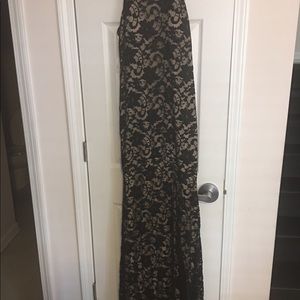 Nude and Black lace Dress